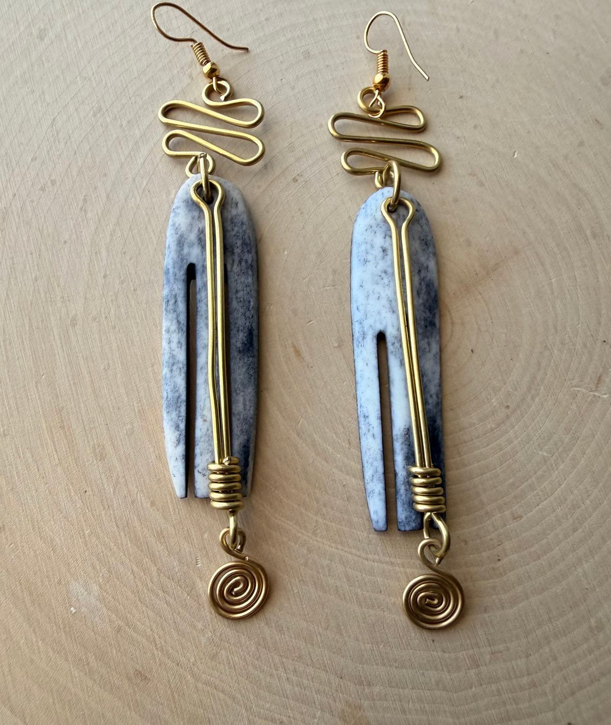 Duafe Beaded Brass earrings
