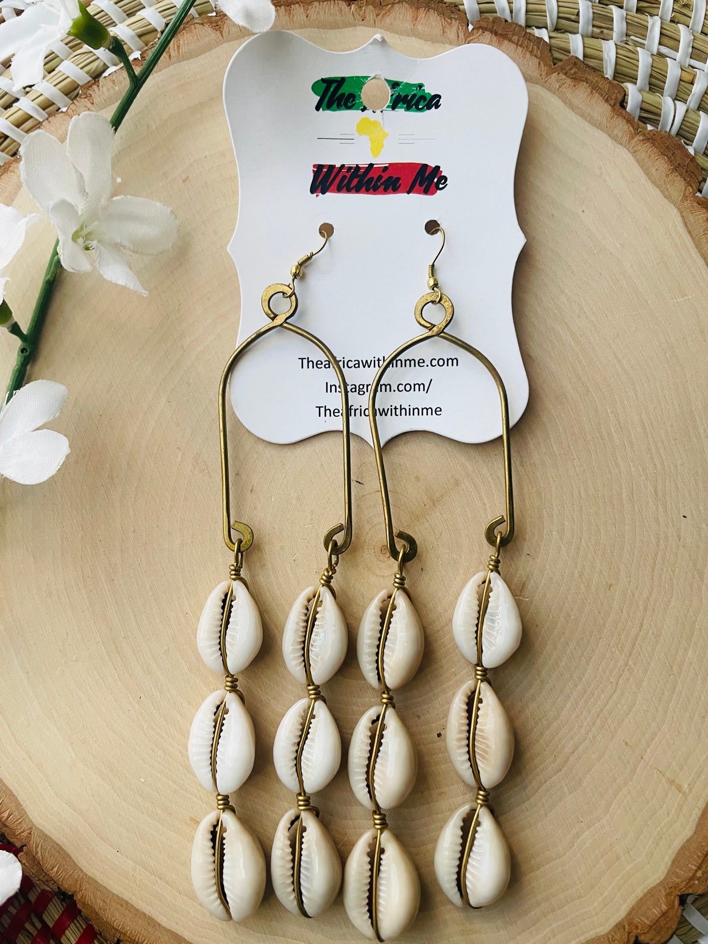 Drop Cowrie Earrings - imperfect