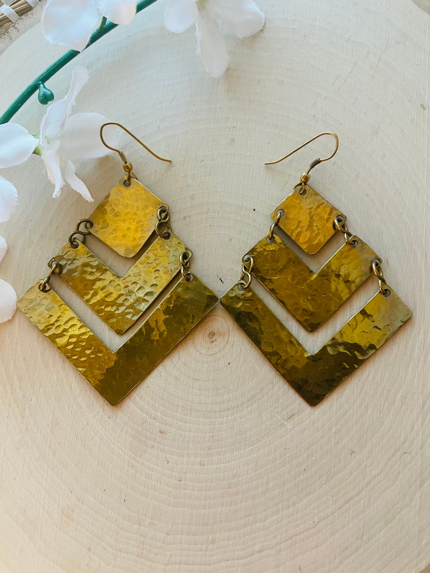 Brass triangle dangle imperfect