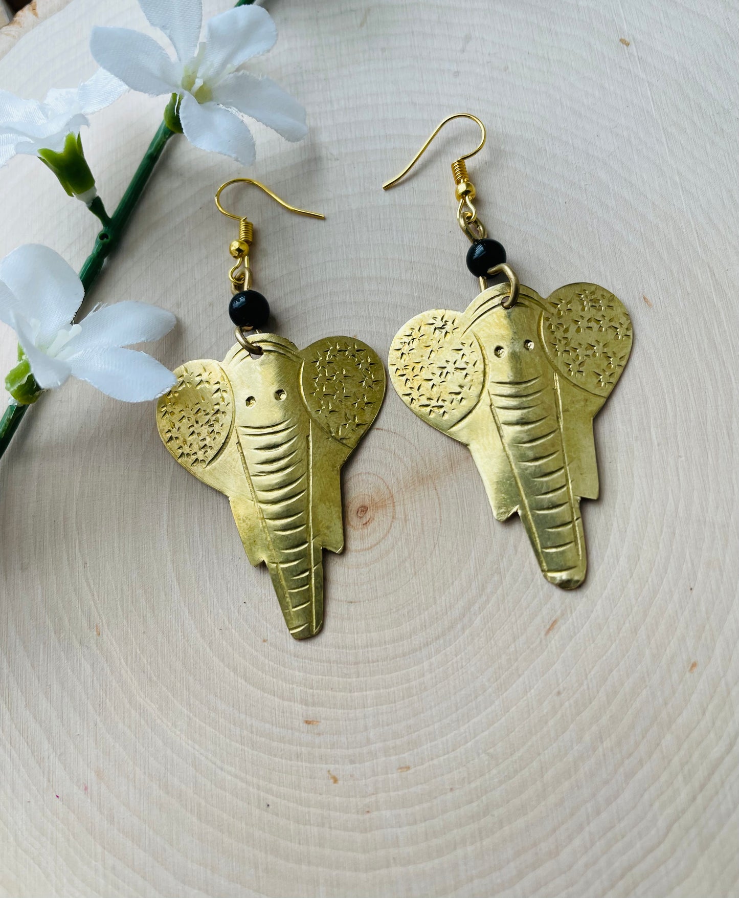 Beaded Regal Elephant Earrings