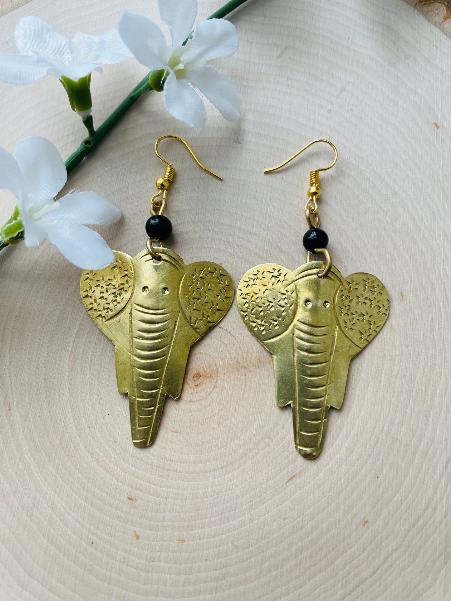 Beaded Regal Elephant Earrings