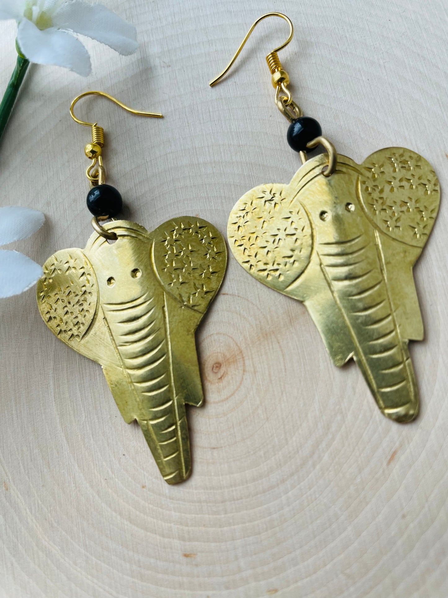 Beaded Regal Elephant Earrings