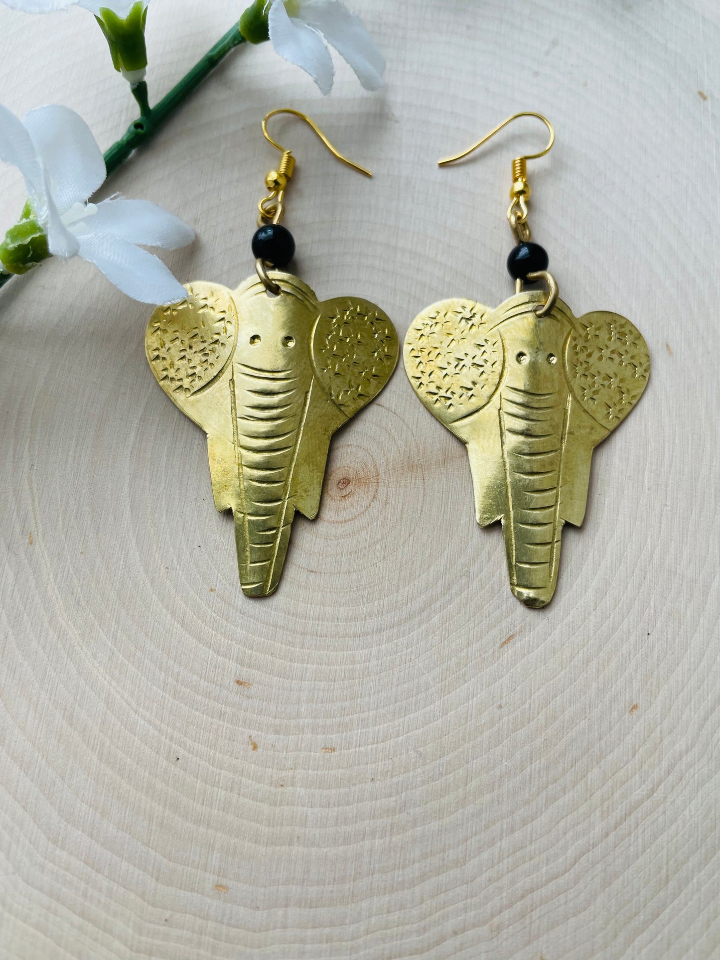 Beaded Regal Elephant Earrings