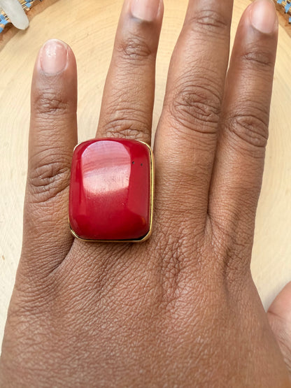 Ruby Red Ring - Adjustable