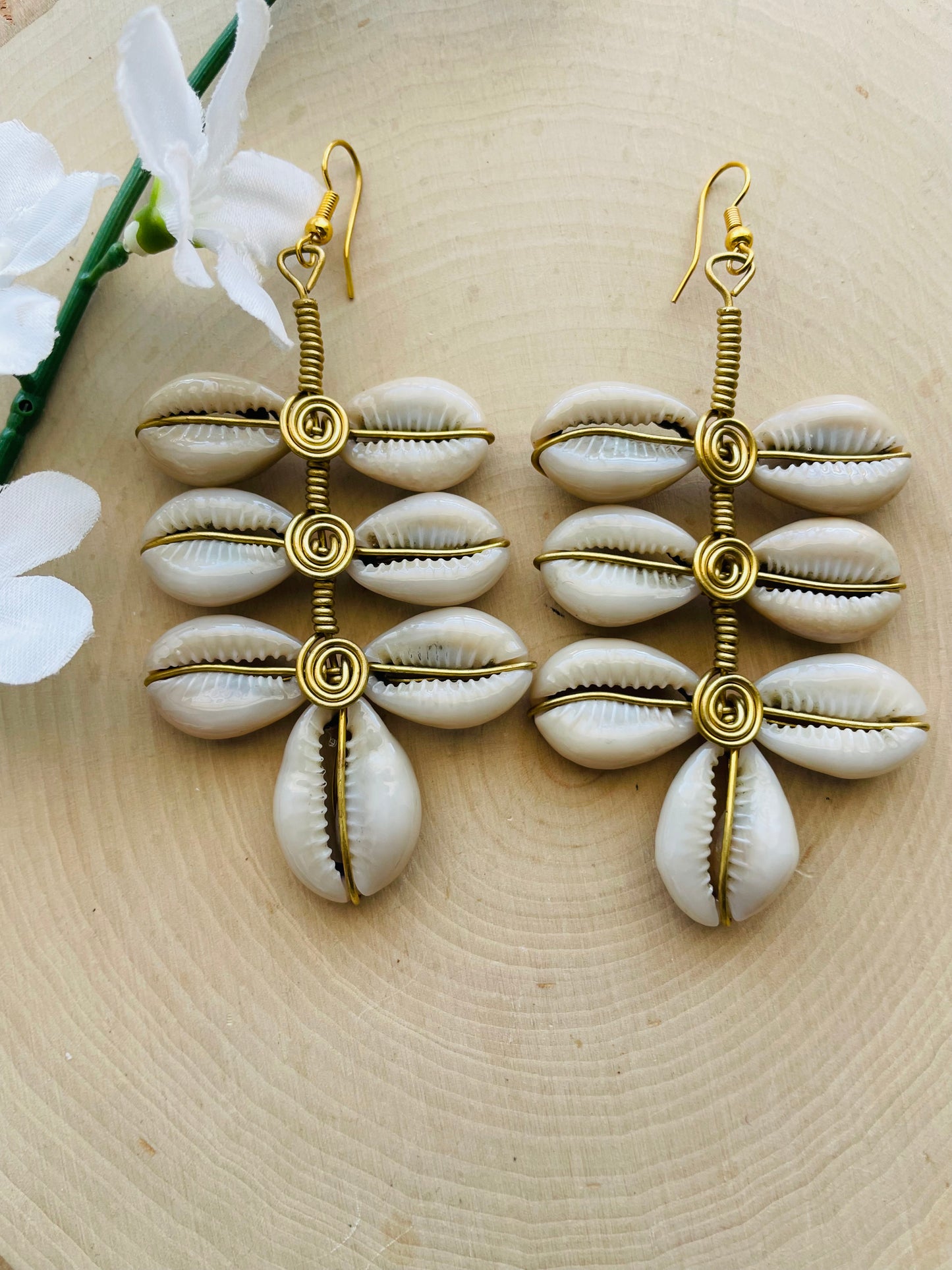 Abena Cowrie Earrings