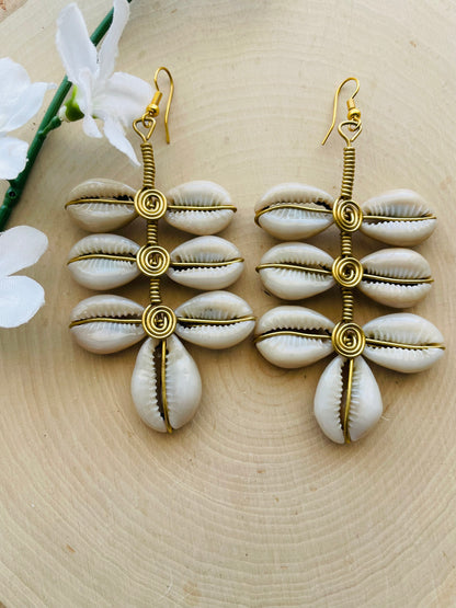 Abena Cowrie Earrings