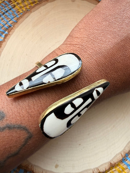 Double African Mask Bracelet- Adjustable