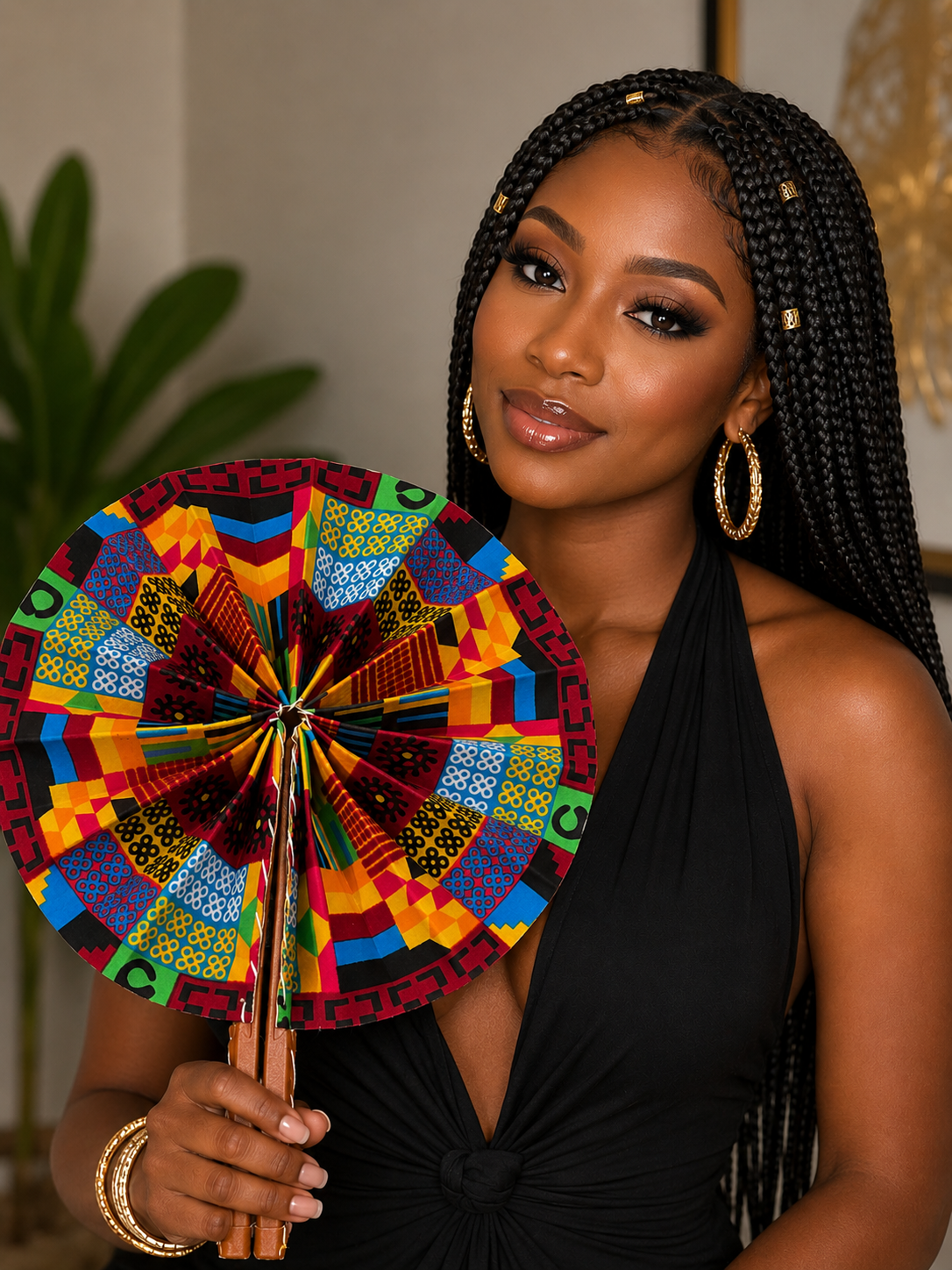 Louga Ankara Hand Fan
