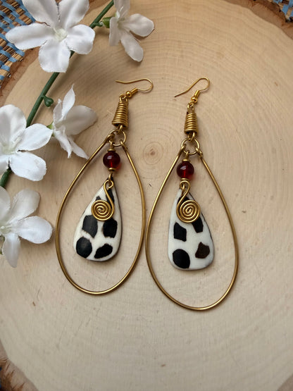 Scarab Brass Earrings