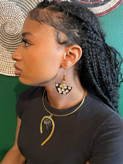 Hieroglyphics Pharoah Beaded Earrings