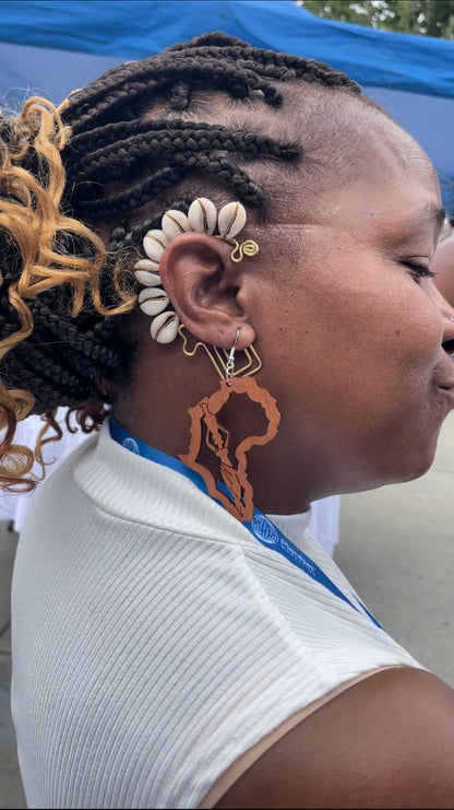 Africa Cut out Shaped Ear Cuff