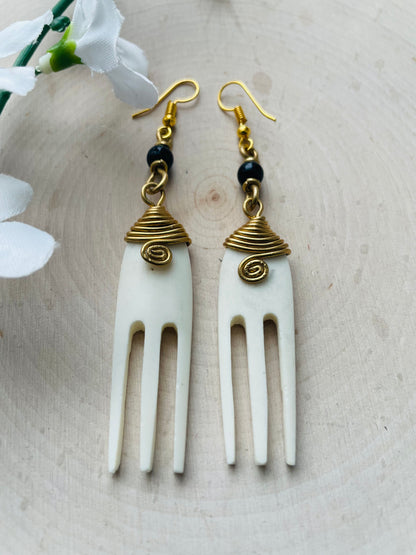 Beaded Duafe Brass earrings