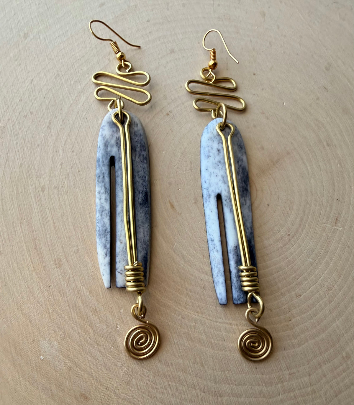 Duafe Beaded Brass earrings