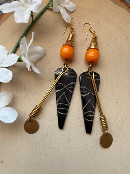 Beaded African Mask Earrings