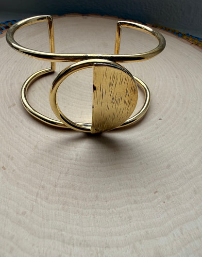 Half Moon Brass Bracelet - Adjustable