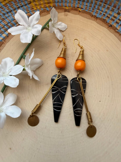 Beaded African Mask Earrings
