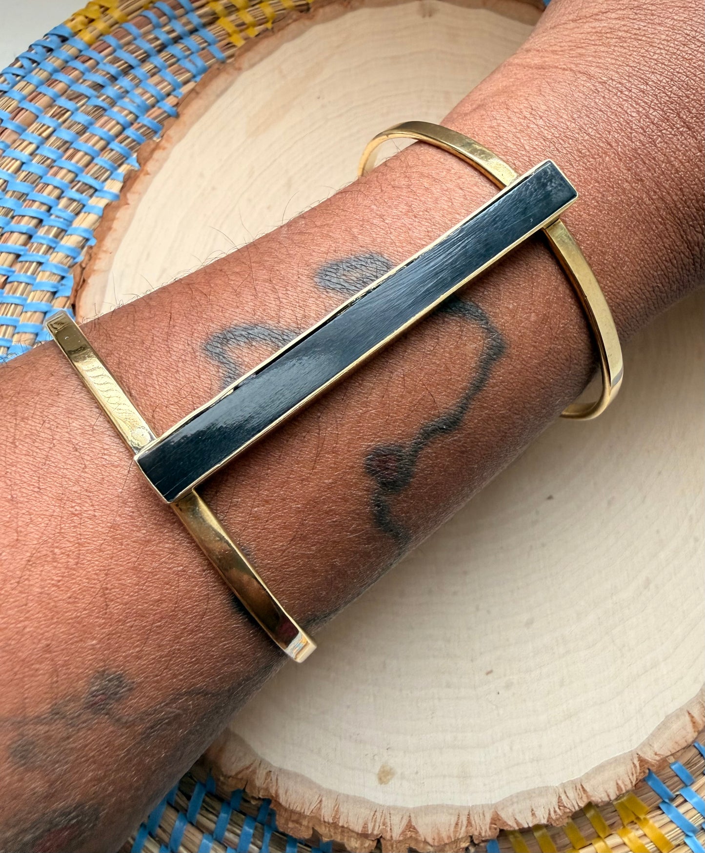 Noir Brass 3/4  Bracelet - Adjustable