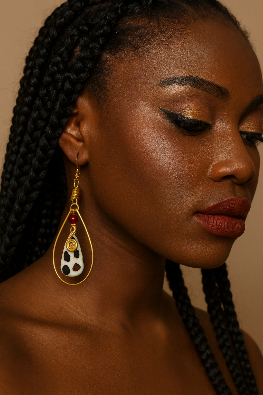 Scarab Brass Earrings