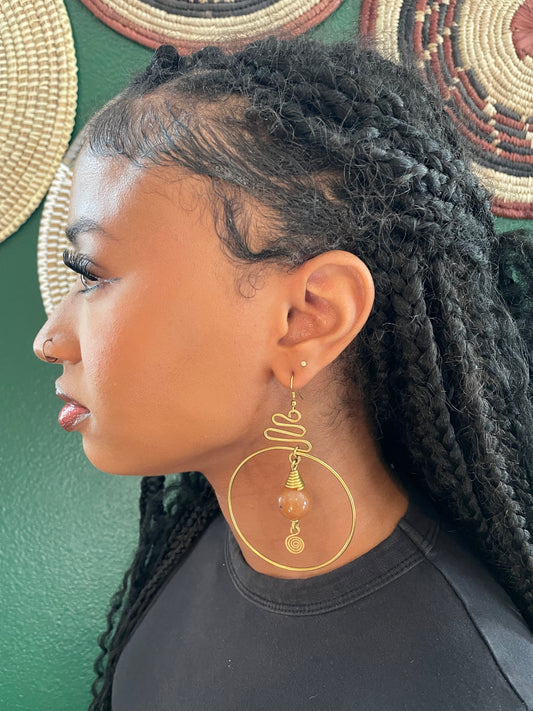 Kobina Brass Earrings