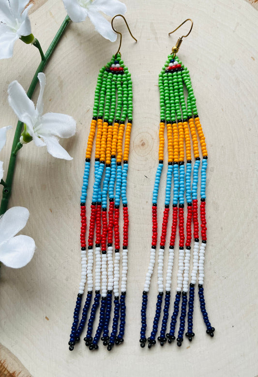 Long beaded earrings clearance-