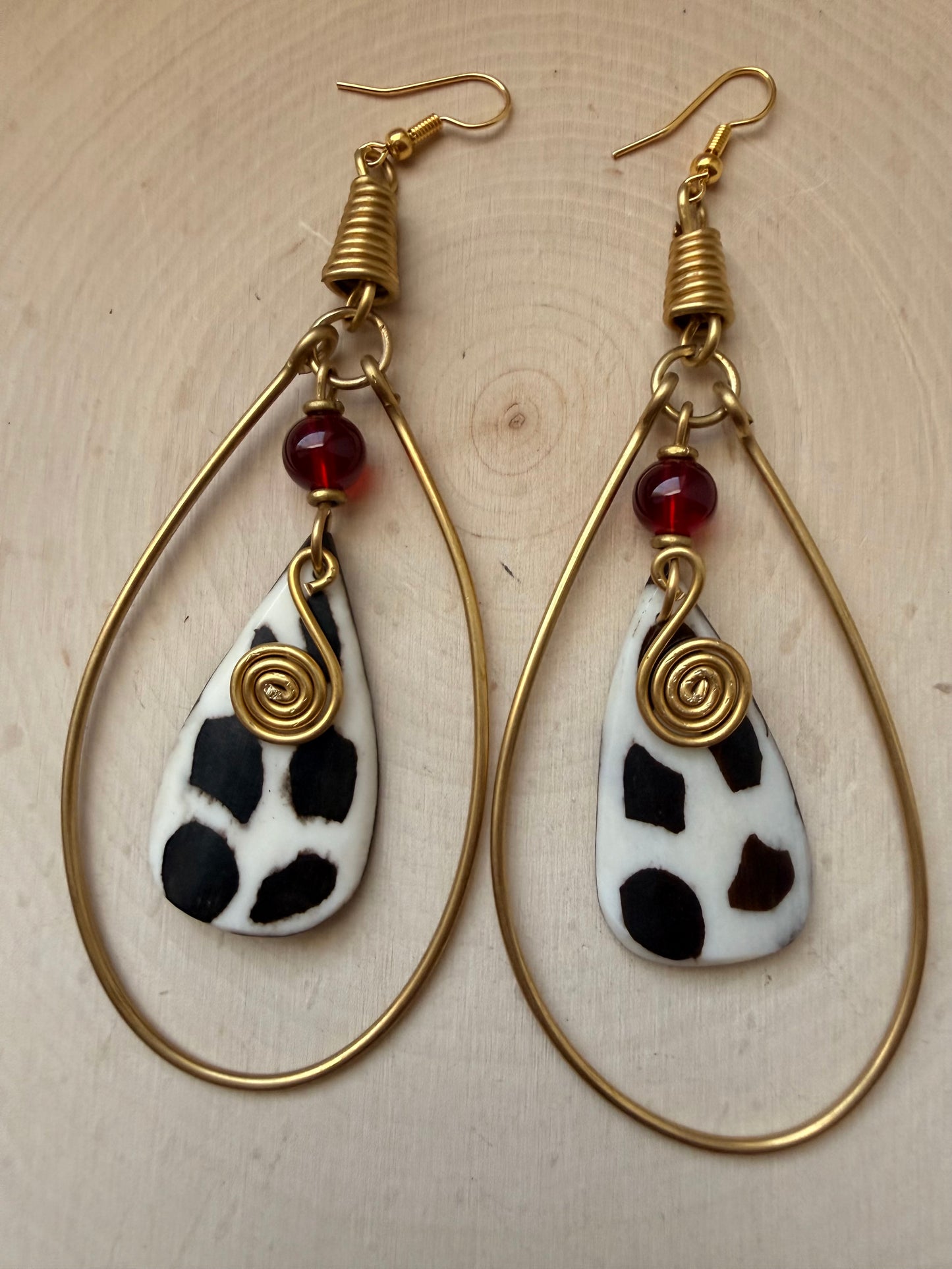 Scarab Brass Earrings