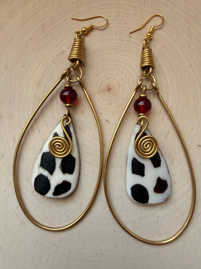 Scarab Brass Earrings