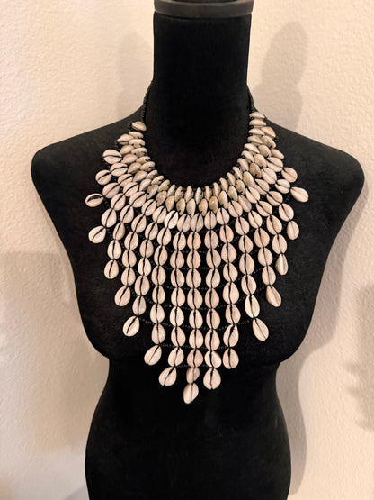 Cowrie statement necklace