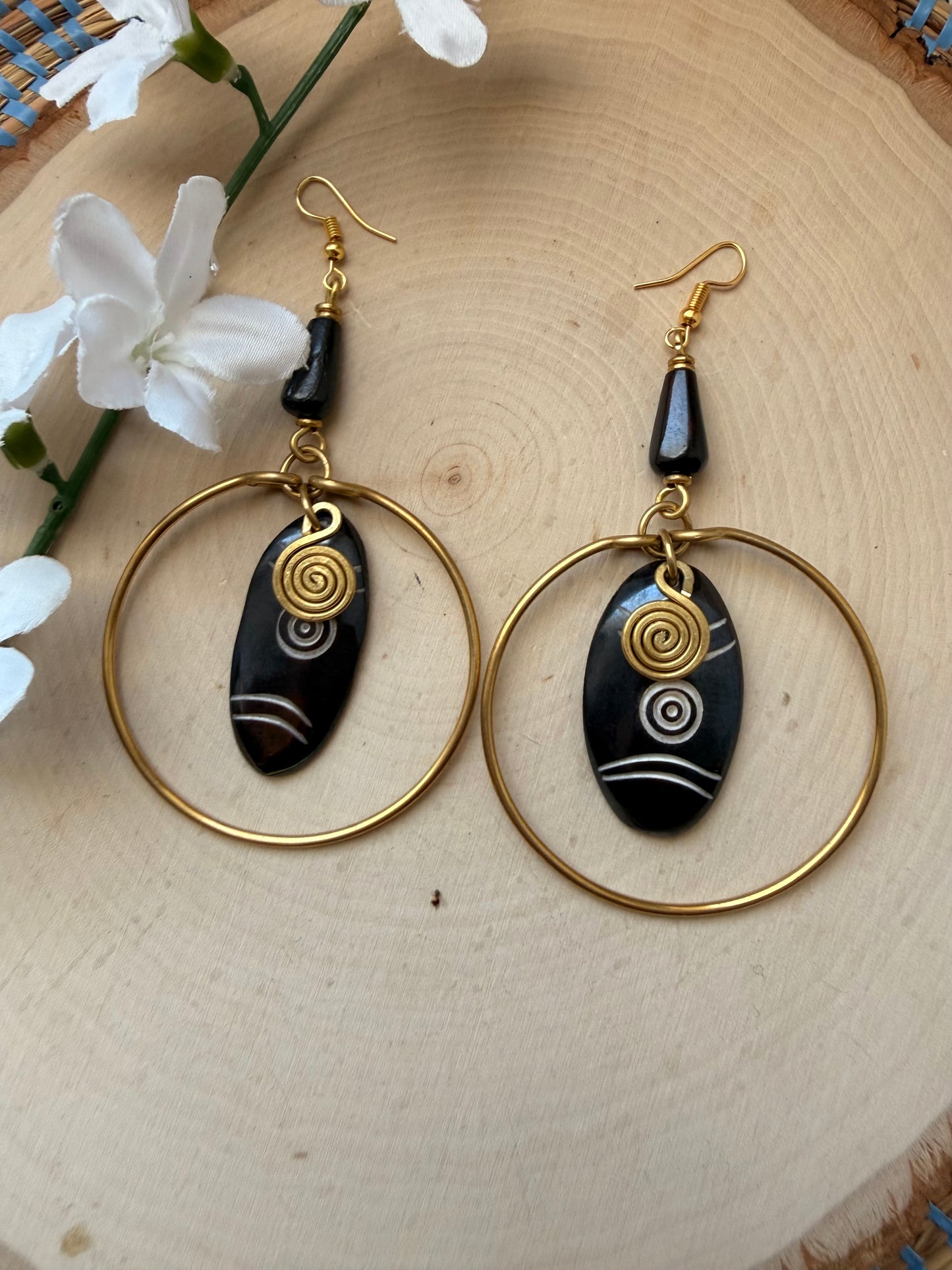 Hieroglyphics hoop Earrings