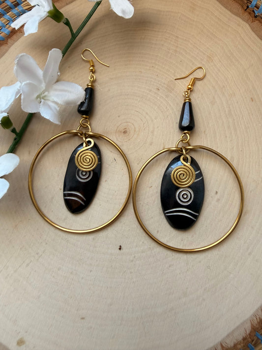 Hieroglyphics hoop Earrings