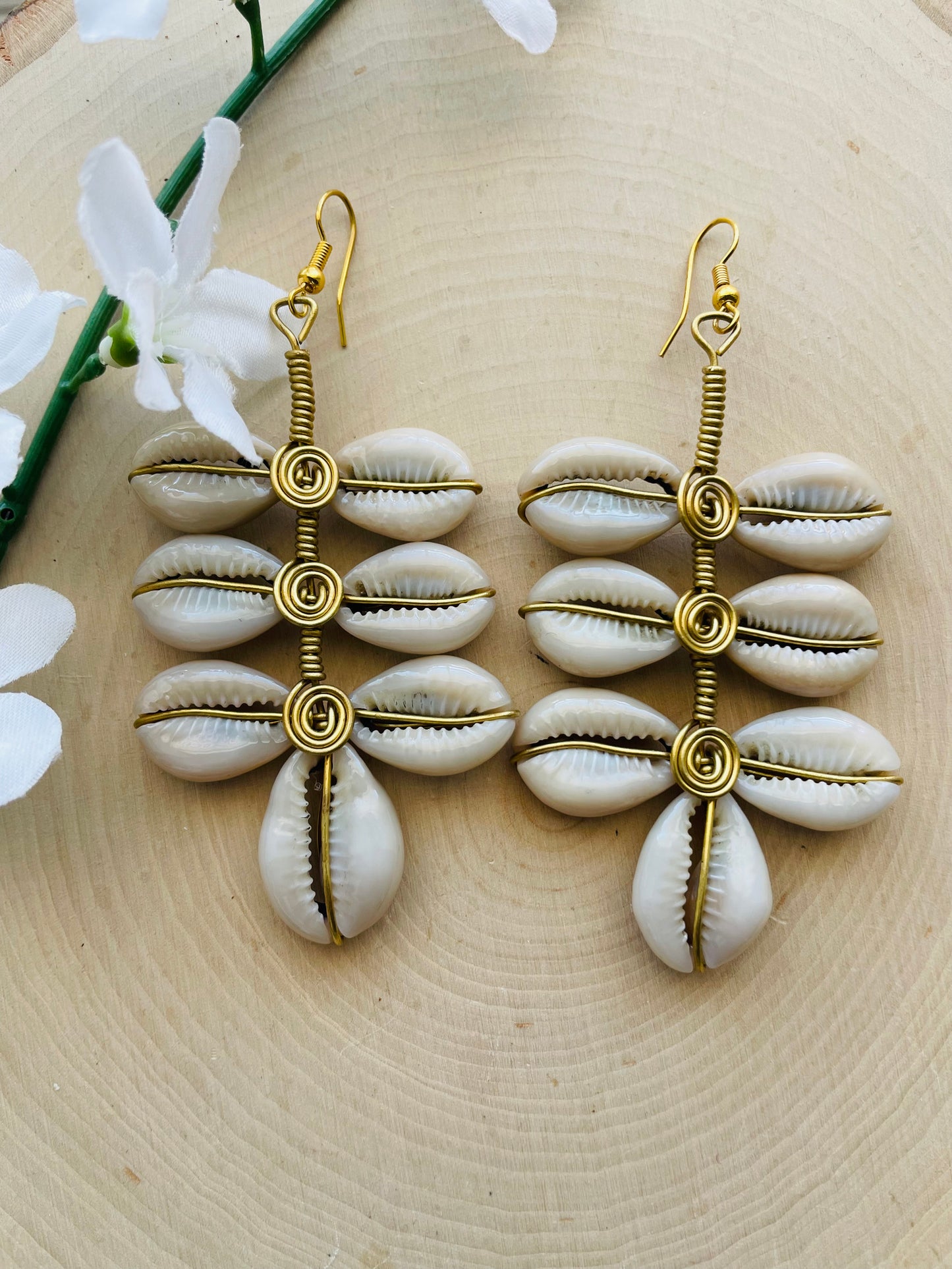 Abena Cowrie Earrings