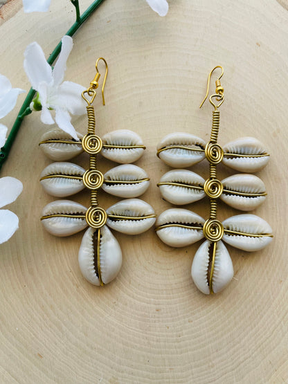 Abena Cowrie Earrings