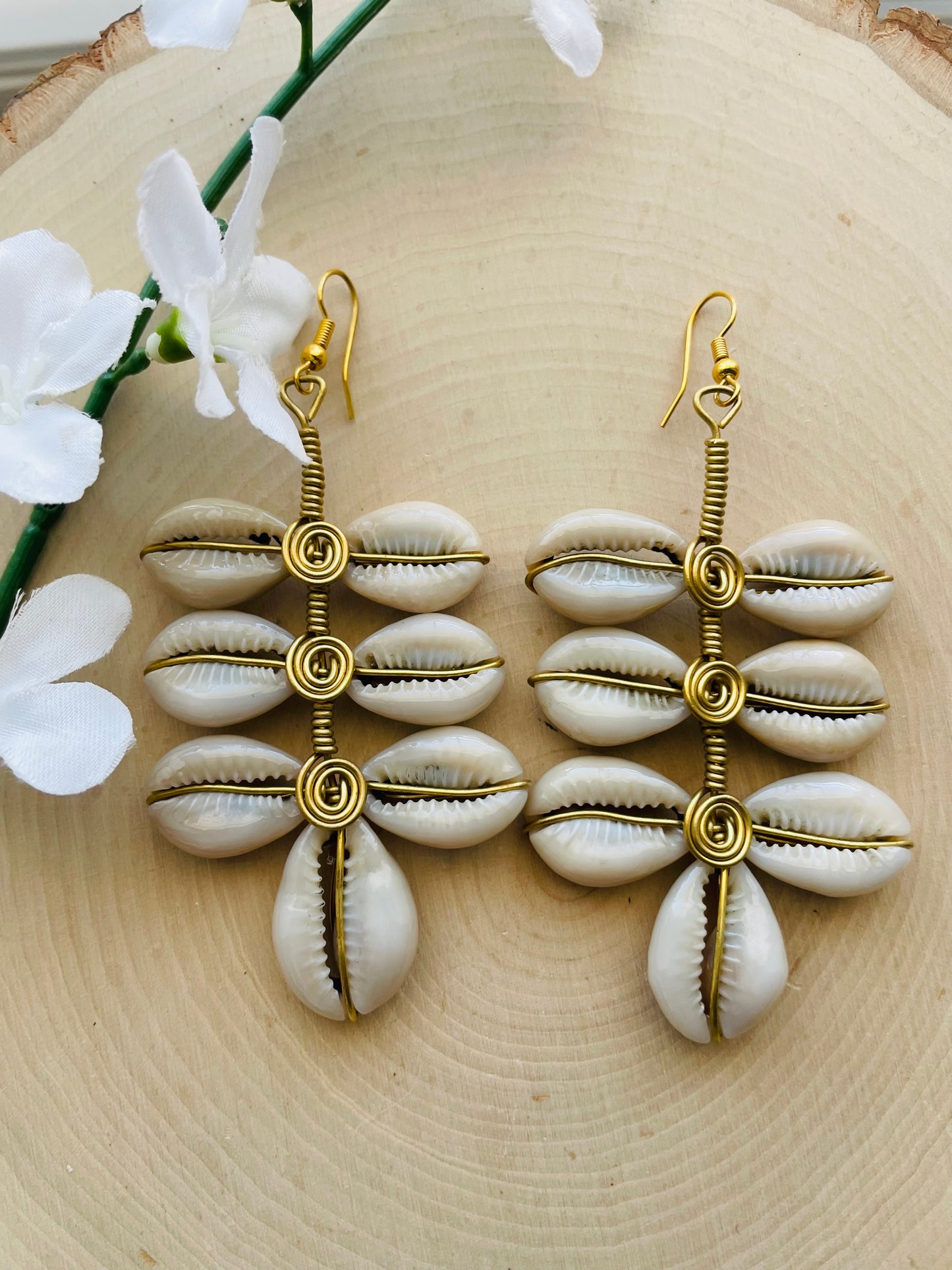 Abena Cowrie Earrings