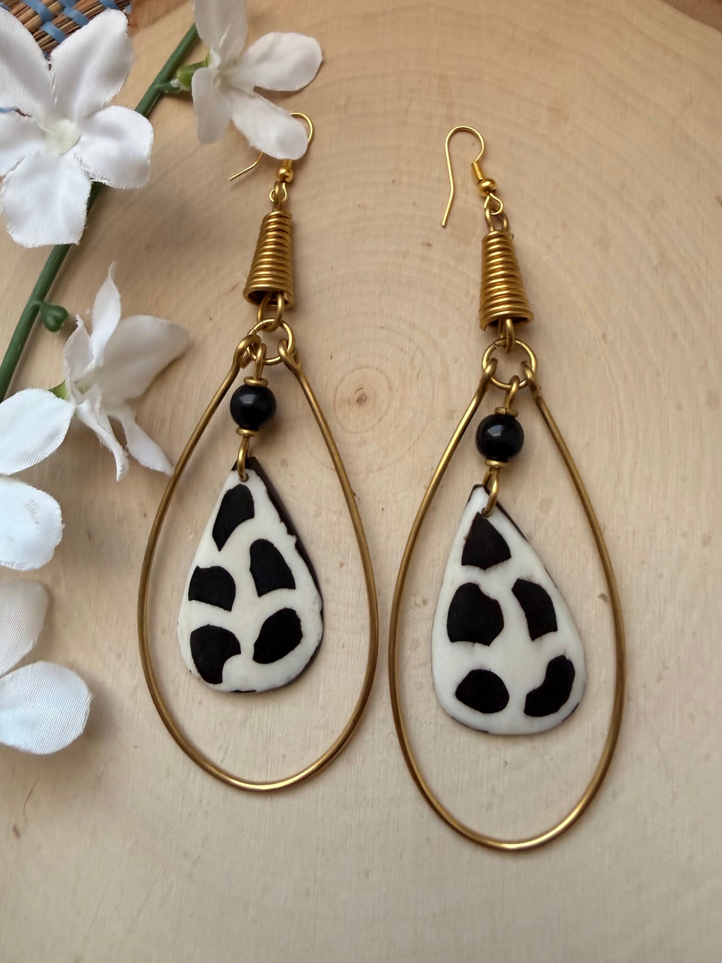 Scarab Brass Earrings