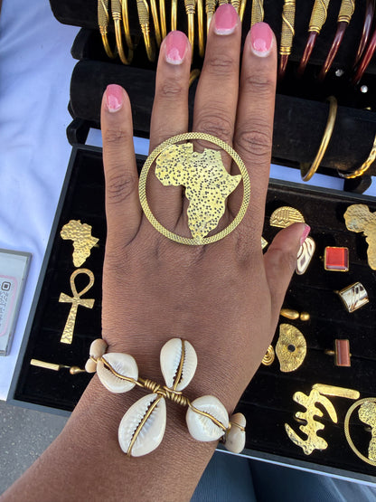 Africa Shaped circle Ring