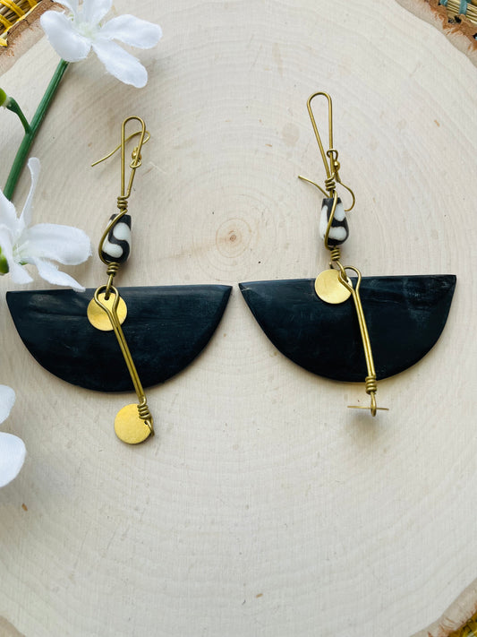 Lunar Earrings dark color -Clearance