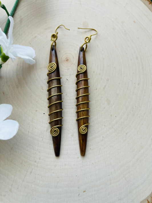 Minimalist Wooden Earrings - clearance