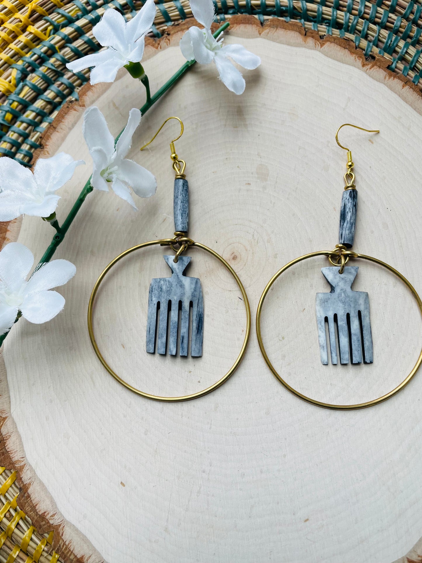 African Duafe hoop earrings