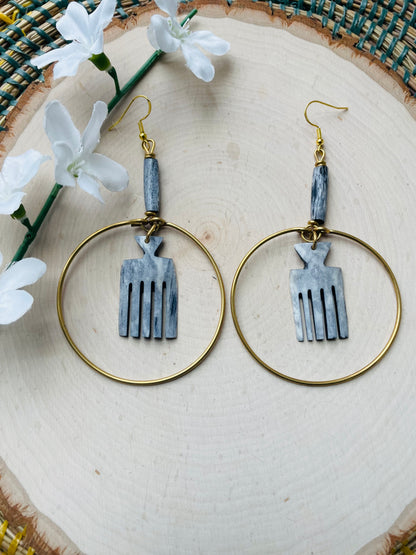 African Duafe hoop earrings