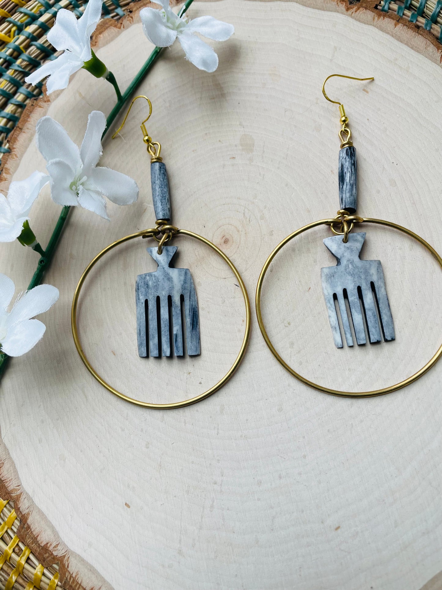 African Duafe hoop earrings