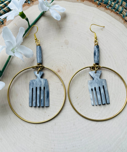 African Duafe hoop earrings