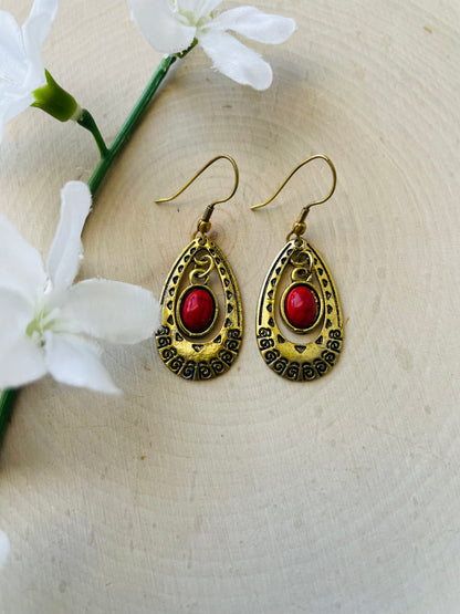 Mombasa Red Bead Mini Earrings