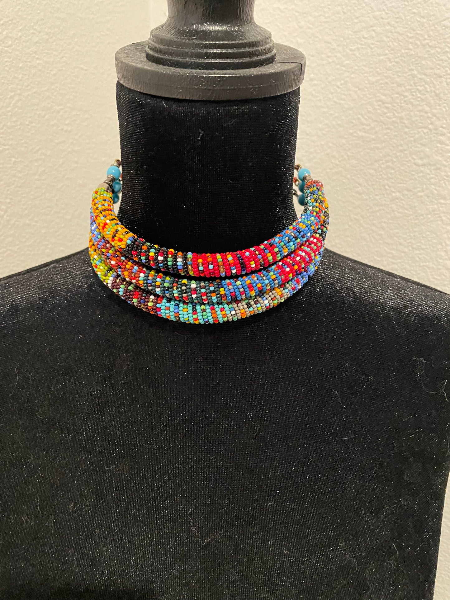 Triple beaded choker - for small neck