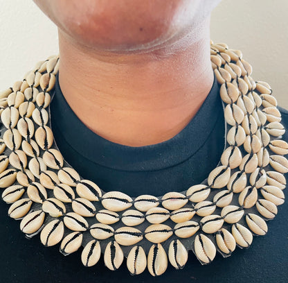 Bantu Cowrie statement necklace