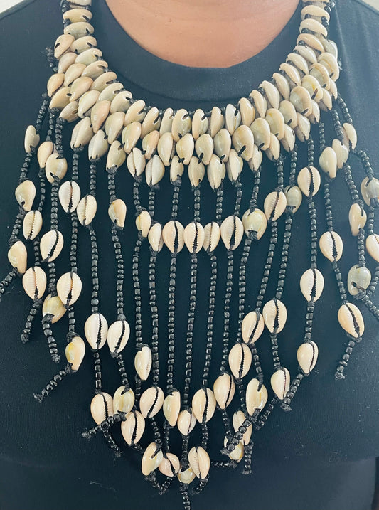 Dangle Cowrie statement necklace