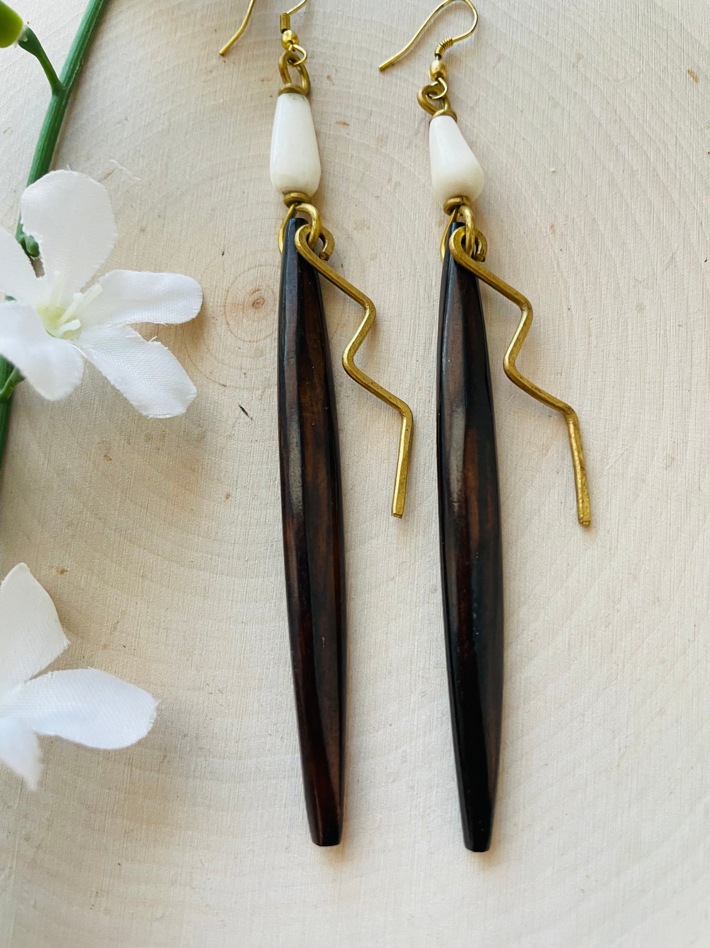 Lightening Brass Earrings