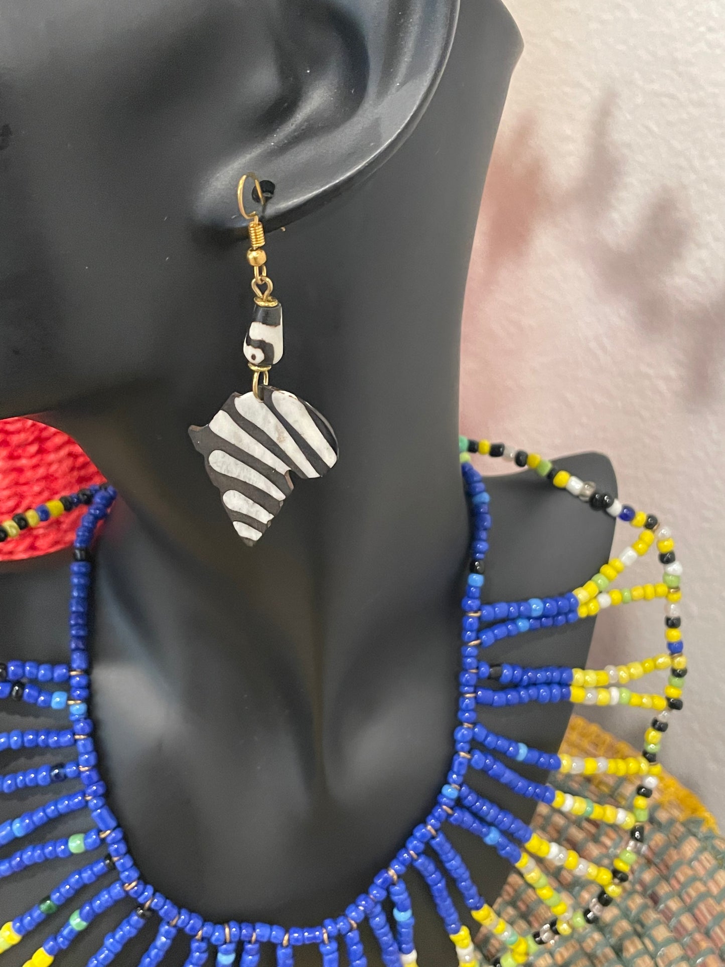 Zebra Africa Shaped Earrings