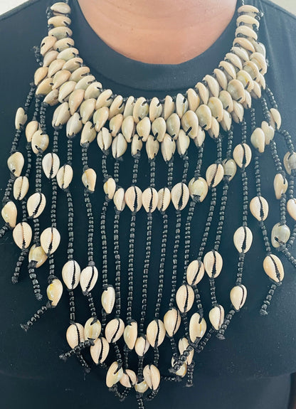 Dangle Cowrie statement necklace