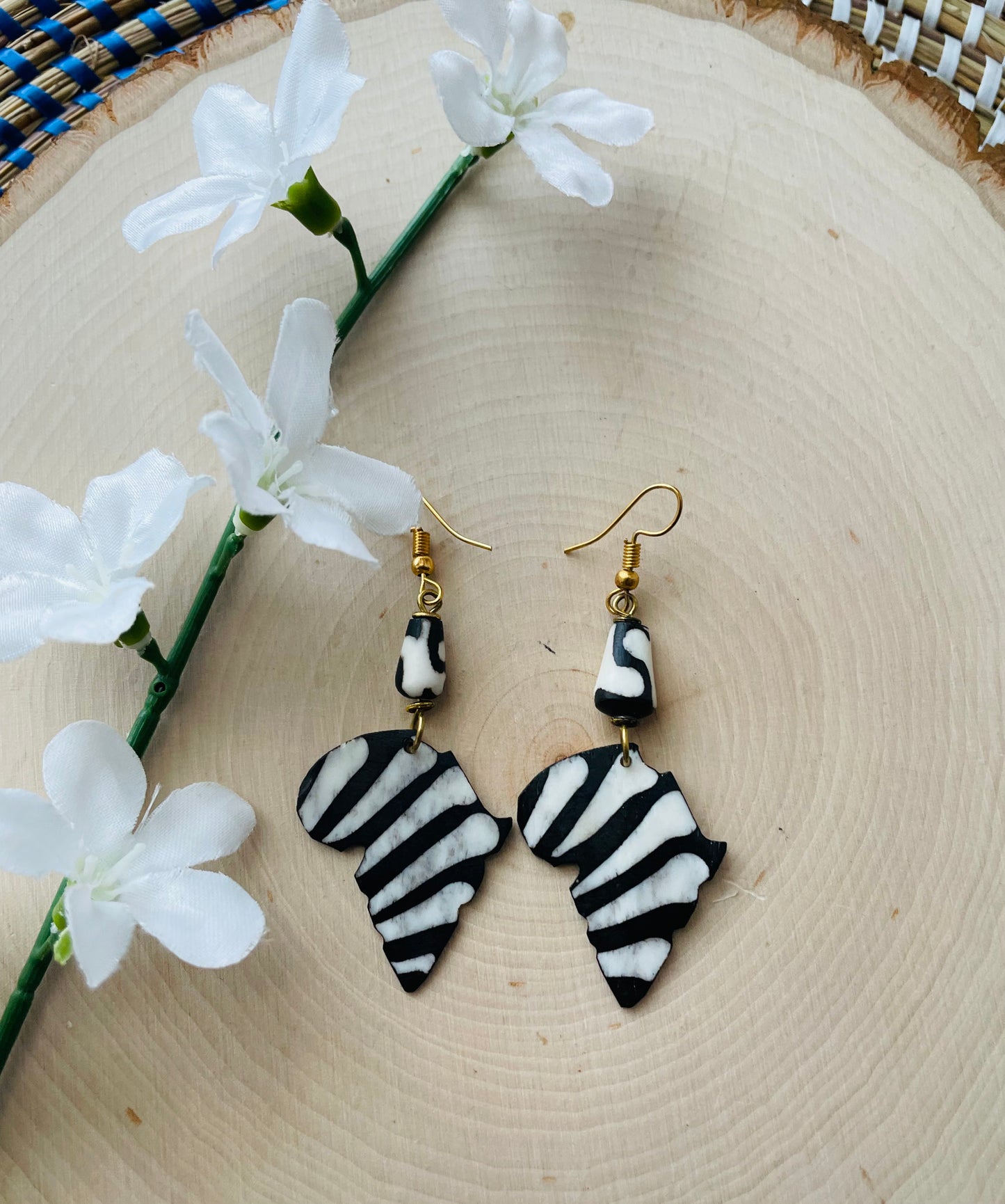 Zebra Africa Shaped Earrings