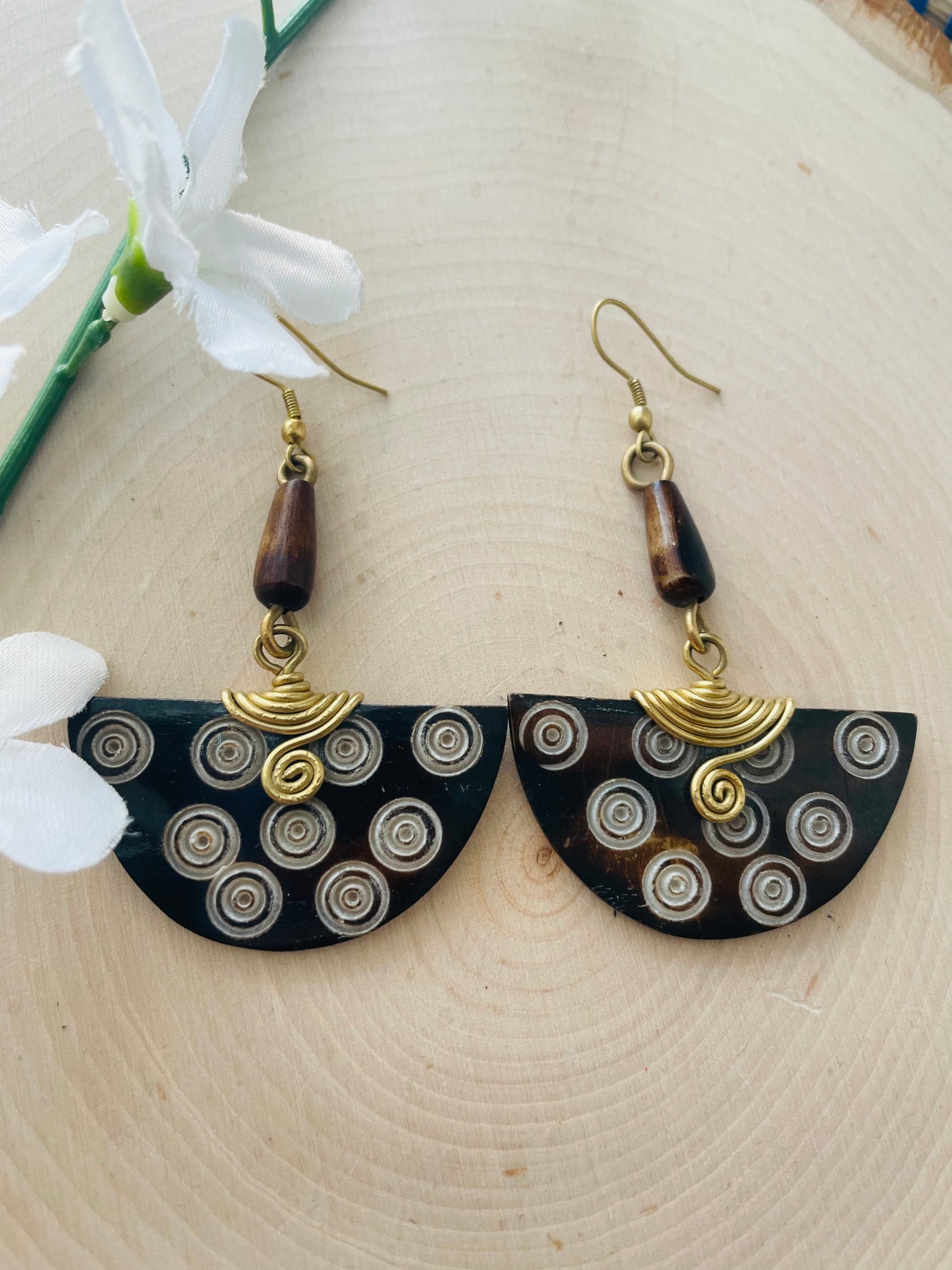 Hieroglyphics Pharoah Beaded Earrings