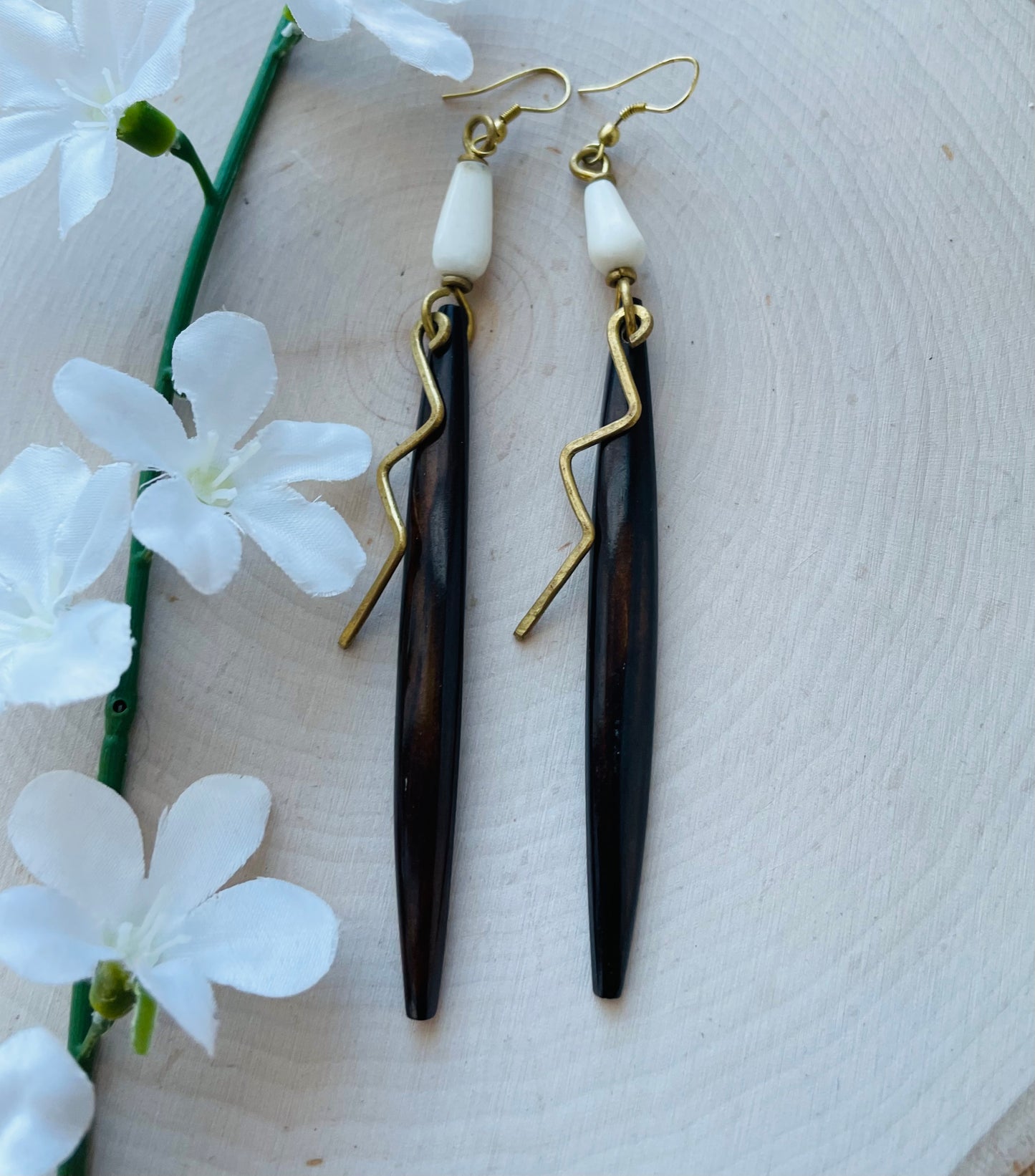 Lightening Brass Earrings